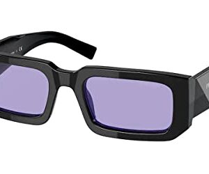 Prada PR06YS 02Z01O 53MM Black/Blue/Violet Rectangle Sunglasses for Men + BUNDLE with Designer iWear Complimentary Eyewear Kit