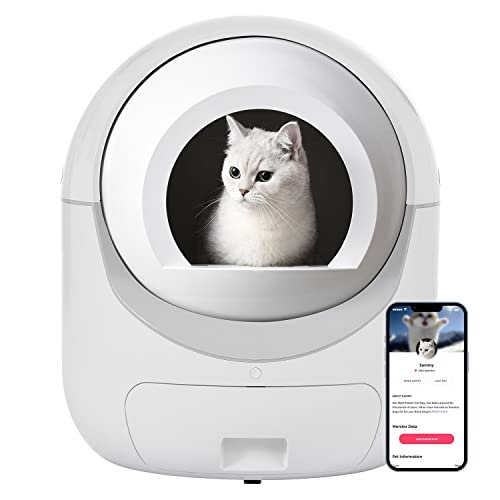 Automatic Cat Litter Box,Litter Robot,Self Cleaning Cat Litter Box with Remote App Control,Odor Removal, Health Report,Disassembly for Multiple Cats Family,LukPhylia