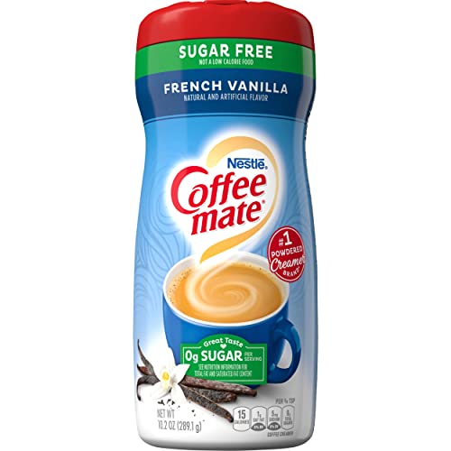 Nestle Coffee mate Sugar Free French Vanilla Coffee Creamer Powder – French Vanilla Creamer for Warm, Rich Flavored Coffee – Lactose-Free, Gluten-Free, Non Dairy Creamer for 140 Servings -10.2 Ounce (Pack of 6)