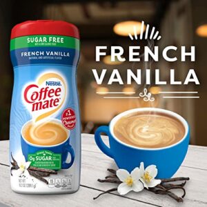 Nestle Coffee mate Sugar Free French Vanilla Coffee Creamer Powder – French Vanilla Creamer for Warm, Rich Flavored Coffee – Lactose-Free, Gluten-Free, Non Dairy Creamer for 140 Servings -10.2 Ounce (Pack of 6)