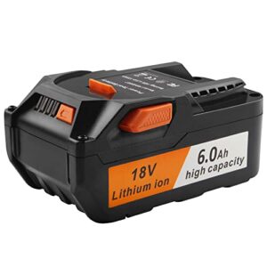 aryee 18v 6000mah battery replacement compatible with ridgid 18v drill r840087 r840083 r840086 r840085 r840084 ac840085 ac840086 ac840087p ac840089 tools lithium ion battery
