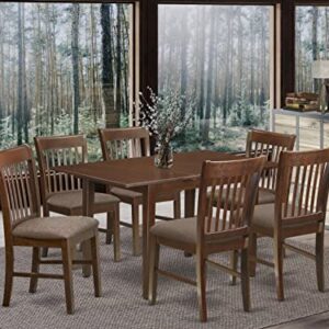 East West Furniture NOFK7-MAH-C Dining Set, 7-piece