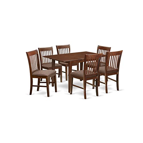 East West Furniture NOFK7-MAH-C Dining Set, 7-piece