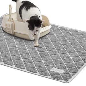 niubya premium cat litter mat, litter box mat with non-slip and waterproof backing, litter trapping mat soft on kitty paws and easy to clean, cat mat traps litter from box