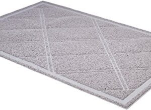 Amazon Basics Less-Mess Cat Litter Box Mat, 24 x 35 Inches, Grey