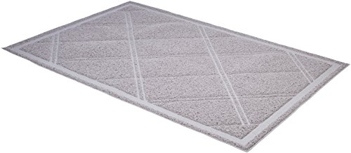 Amazon Basics Less-Mess Cat Litter Box Mat, 24 x 35 Inches, Grey