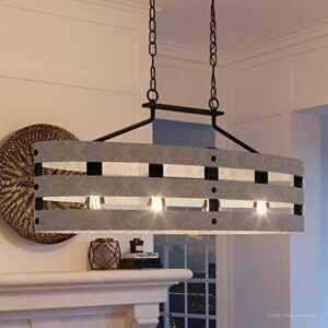 Urban Ambiance Luxury Modern Farmhouse Chandelier, Large Size: 17" H x 38.5" W, with Rustic Style Elements, Charcoal Finish, UHP2476 from The Adelaide Collection