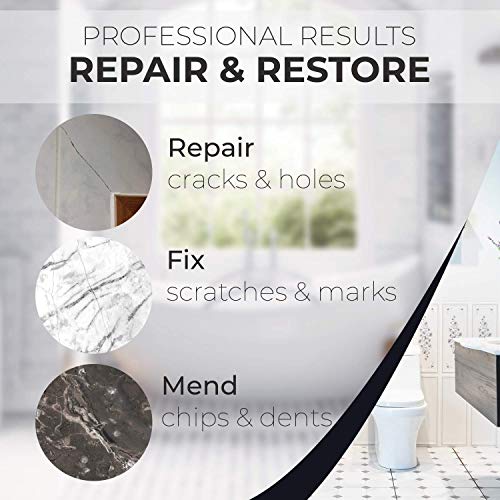 Tile Repair Kit Stone Repair Kit - Porcelain Repair Kit, Marble Repair kit, Tub and Tile Refinishing Kit, Crack Chip Ceramic Floor, Shower Tile Gap Filler & Bathtub Repair Kit, Granite Filler Repair