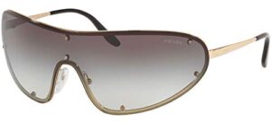 prada pr 73vs zvn0a7 gold metal oval sunglasses grey gradient lens