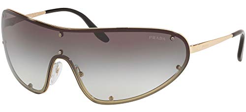 Prada PR 73VS ZVN0A7 Gold Metal Oval Sunglasses Grey Gradient Lens