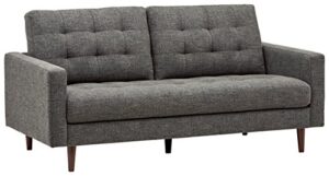 amazon brand – rivet cove mid-century modern tufted apartment sofa, 72″w, dark grey