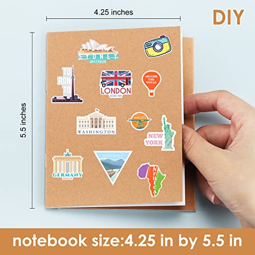 Epakh 100 Pack Mini Kraft Paper Notebook Unlined Pocket Kraft Notebook Blank Sketchbooks Travel Journal Notepad for Kids Classroom Students School Writing, 48 Pages, 24 Sheets,4.25 x 5.5 Inch (Brown)