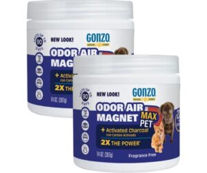 gonzo natural magic air activated charcoal – 2 pack – for litter boxes cages and pet beds 14 ounce