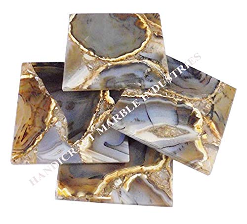 Valentine's Gifts Agate Coaster #4 Dark Brown design Color Coaster Wholesale Price Drink Coaster Tableware Bar Accessories Dinning Tableware