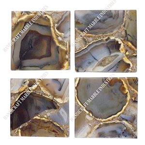 Valentine's Gifts Agate Coaster #4 Dark Brown design Color Coaster Wholesale Price Drink Coaster Tableware Bar Accessories Dinning Tableware