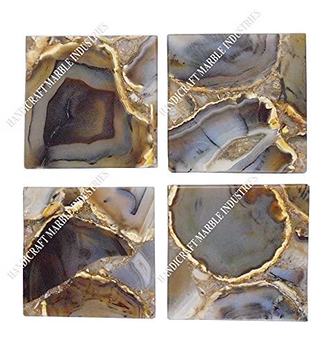 Valentine's Gifts Agate Coaster #4 Dark Brown design Color Coaster Wholesale Price Drink Coaster Tableware Bar Accessories Dinning Tableware