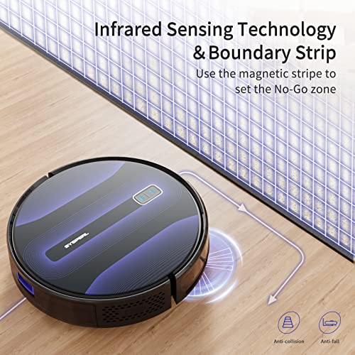 SYSPERL Robot Vacuum Cleaner 2600Pa, Self-Charging Robotic Vacuums Compatible with Alexa, APP, WiFi, Remote Control, Quiet Auto Cleaning Robot Ideal for Pet Hair, Hardwood Floor