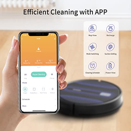 SYSPERL Robot Vacuum Cleaner 2600Pa, Self-Charging Robotic Vacuums Compatible with Alexa, APP, WiFi, Remote Control, Quiet Auto Cleaning Robot Ideal for Pet Hair, Hardwood Floor