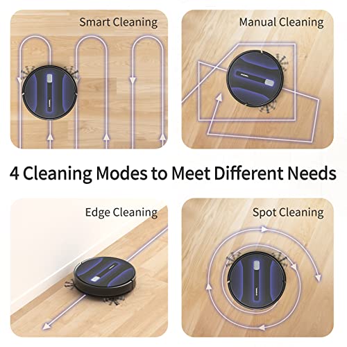 SYSPERL Robot Vacuum Cleaner 2600Pa, Self-Charging Robotic Vacuums Compatible with Alexa, APP, WiFi, Remote Control, Quiet Auto Cleaning Robot Ideal for Pet Hair, Hardwood Floor