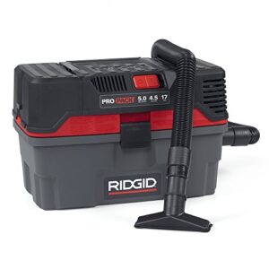 RIDGID 50318 4500RV ProPack Wet Dry Vac, 4.5-Gallon Portable Wet Dry Vacuum with Toolbox Design, 5.0 Peak HP Motor, Expandable Pro Hose, Blower Port Red