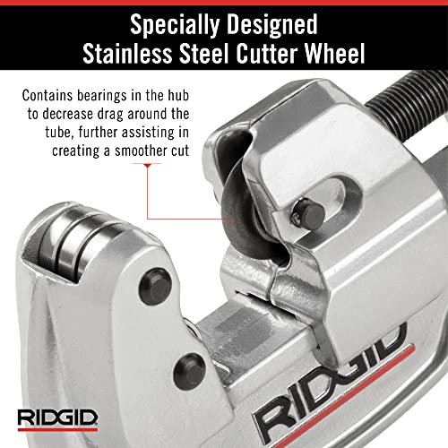 RIDGID 29963 Model 35S 1/4" to 1-3/8" Stainless Steel Tubing Cutter with X-CEL Knob, Silver