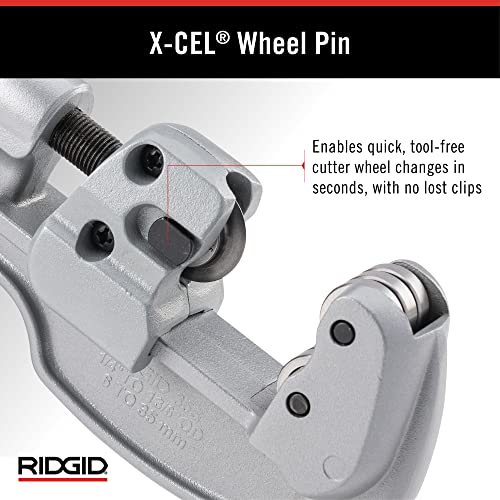 RIDGID 29963 Model 35S 1/4" to 1-3/8" Stainless Steel Tubing Cutter with X-CEL Knob, Silver