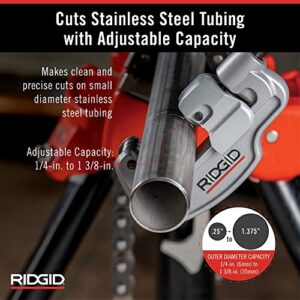 RIDGID 29963 Model 35S 1/4" to 1-3/8" Stainless Steel Tubing Cutter with X-CEL Knob, Silver