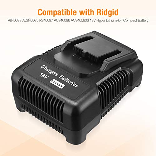 18V R86092 Battery Charger Compatible with Ridgid 18V Charger for AC840087P R840087 R840083, R840085 R840086 AC840089 AC840085 AC840086 AC840087P Battery