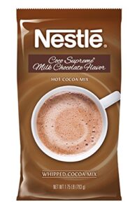nestle hot chocolate mix, hot cocoa, milk chocolate coco supreme flavor, bulk whipped cocoa, 1.75 lb. bag