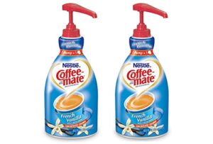 nestle coffee-mate coffee creamer, french vanilla, 1.5l liquid pump bottle, special size 2pack