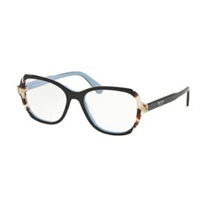 eyeglasses prada pr 3 vv khr1o1 top black/azure/spotted brown, 54/17/140