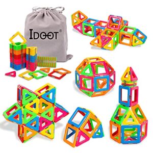 idoot 68pcs compatible magnetic tiles building blocks stem toys for 3+ year old boys and girls learning by playing montessori toys building magnets toys for kids