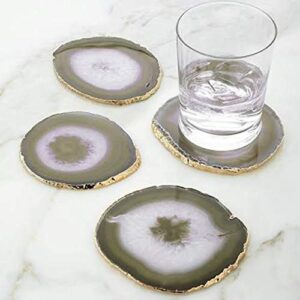 christmas gifts agate coaster design gold rimmed teal color coaster wholesale drink coaster tableware bar accessories dinning table accessories