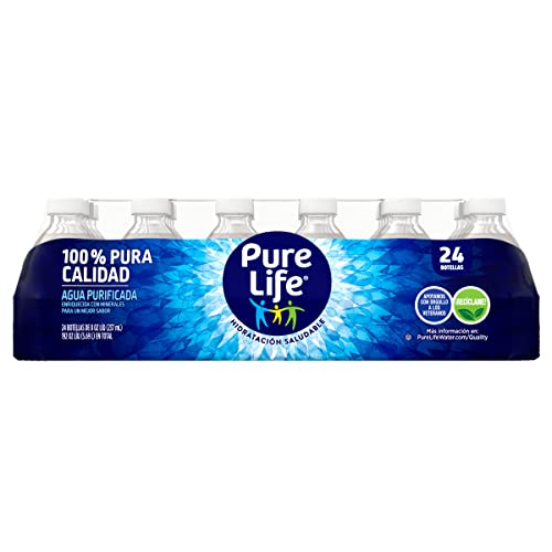 Pure Life, Purified Water, 8 Fl Oz, Plastic Bottled Water, 24 Pack