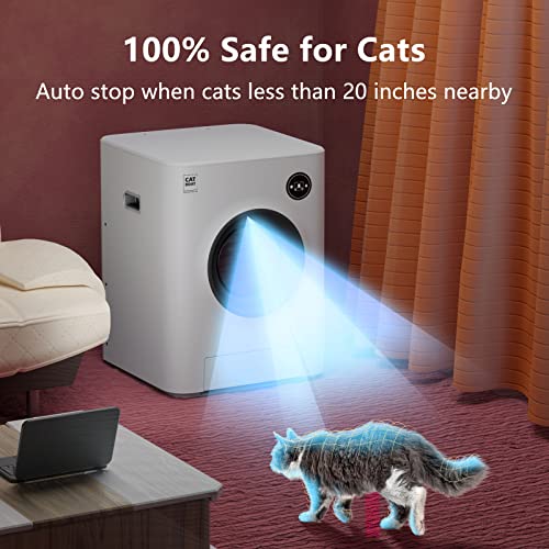 Self Cleaning Cat Litter Box, CATBOAT Scoop Free Automatic Cat Litter Box Smart with APP Control (2.4Ghz WiFi), Odor Removal, Safe Lock, Quiet Large Space for Cats Kitty Self Scooping Auto Litter Box