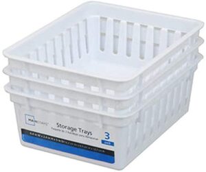 basic square mini bin storage trays white 9 pack