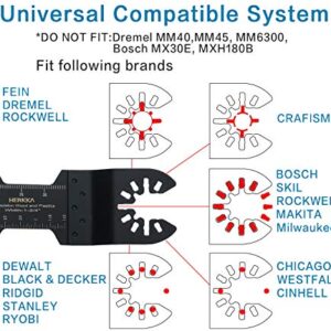 HERKKA 23 Metal Wood Oscillating Multitool Quick Release Saw Blades Compatible with Fein Multimaster Porter Cable Black & Decker Bosch Dremel Craftsman Ridgid Ryobi Makita Milwaukee Dewalt Rockwell