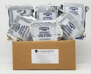 launchpro emergency food rations 2400 calorie bars (pack of 6) 12 day rations (36 servings 3x400cal/day)