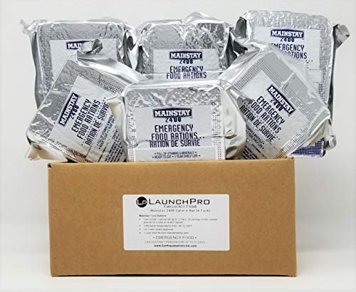 LaunchPro Emergency Food Rations 2400 Calorie Bars (Pack of 6) 12 Day Rations (36 Servings 3x400cal/day)