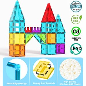 Magnet Toys for Kids, Magnetic Tiles Stacking Building Blocks, Learning & Education Montessori Toys for 3+ Year Old Boys and Girls, Preschool STEM Toys for Age 3-5 Christmas Birthday Gift for Toddlers