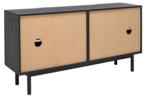 Safavieh Home Collection Piran Black and Gold 4-Door 2-Shelf Media (65-inch Flat Screen) TV Stand