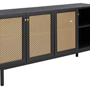 Safavieh Home Collection Piran Black and Gold 4-Door 2-Shelf Media (65-inch Flat Screen) TV Stand