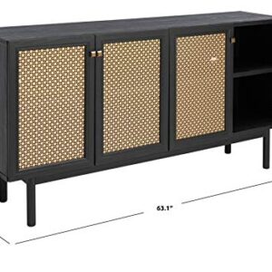 Safavieh Home Collection Piran Black and Gold 4-Door 2-Shelf Media (65-inch Flat Screen) TV Stand