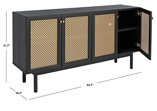 Safavieh Home Collection Piran Black and Gold 4-Door 2-Shelf Media (65-inch Flat Screen) TV Stand