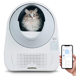 catlink self-cleaning cat litter box, for multiple cats, app control, odor removal, health report, extra large, includes 60 x liners & 2 x carbon filters, automatic cat litter box (luxury pro)