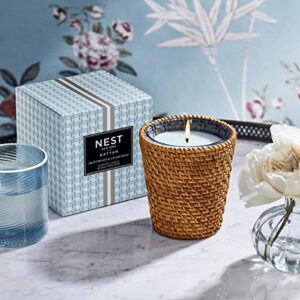 NEST Fragrances Driftwood & Chamomile Scented Classic, Long-Lasting Candle for Home with Rattan Sleeve, 8 Oz