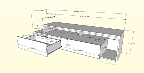 Nexera Tv Stand, 72", Bark Gray/Black