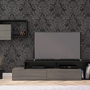 Nexera Tv Stand, 72", Bark Gray/Black