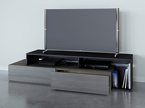 Nexera Tv Stand, 72", Bark Gray/Black