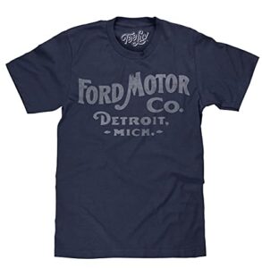 ford motor co. detroit michigan men’s t-shirt | poly cotton blend | classic look – large midnight navy heather